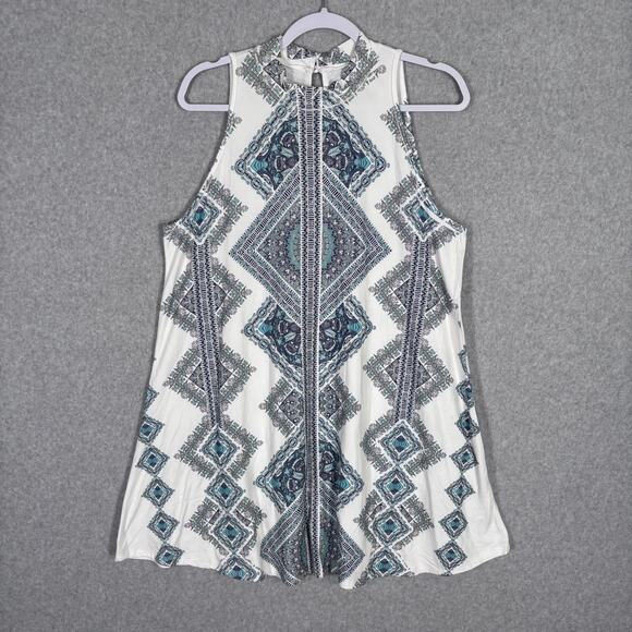 Anthropologie Blu Pepper Dress Large Teal Paisley Flowy Resort Cruise Boho - Picture 1 of 11